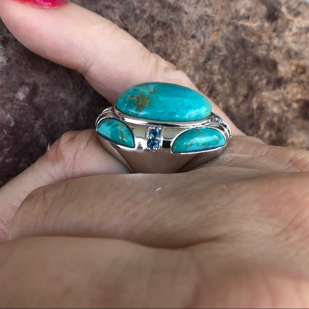 Gem Insider® 20 x 12mm turquoise N-S Ring